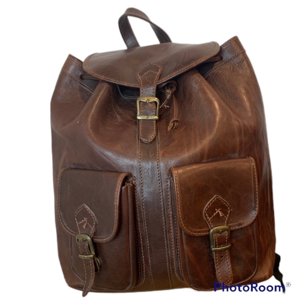 Full grain Leather Backpack with replacement straps